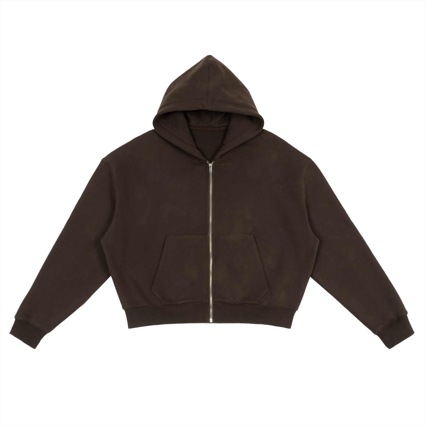 "SILENT VOICE" COTTON FLEECE ZIP-UP BOXY HOODIE