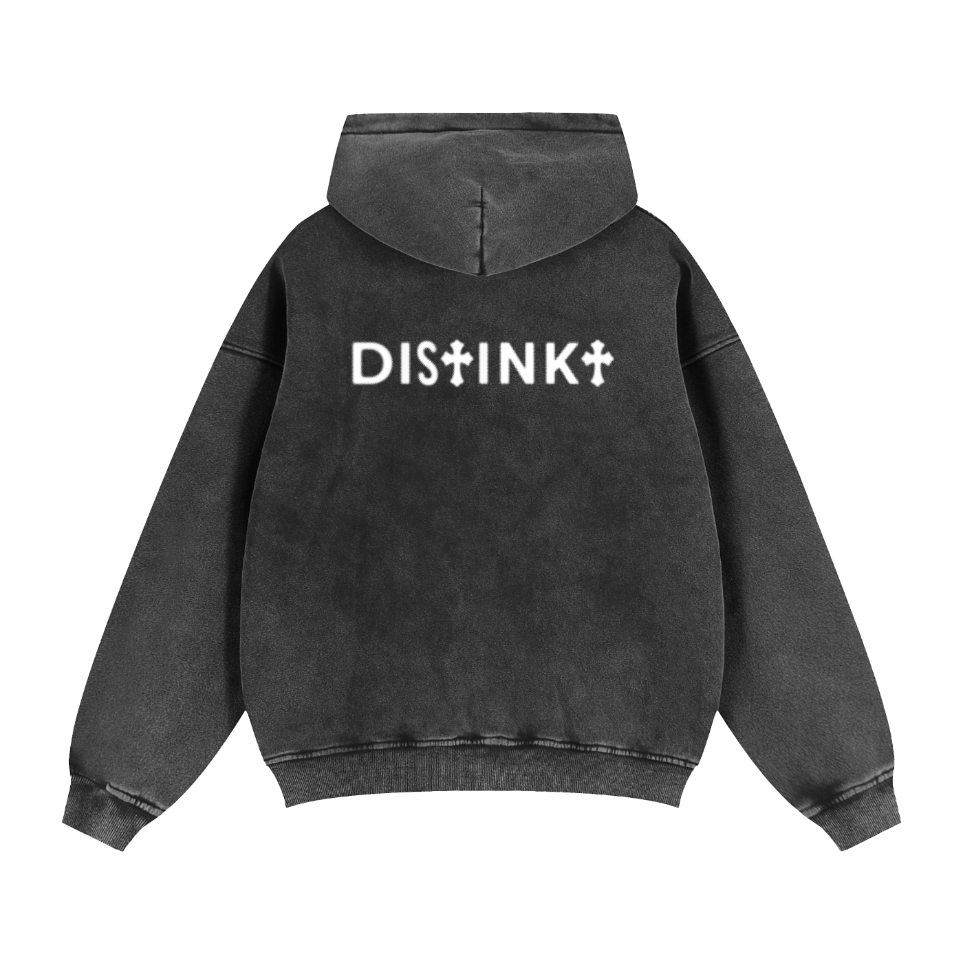 "DISTINKT" ZIP-THROUGH BOXY COTTON FLEECE HOODIE