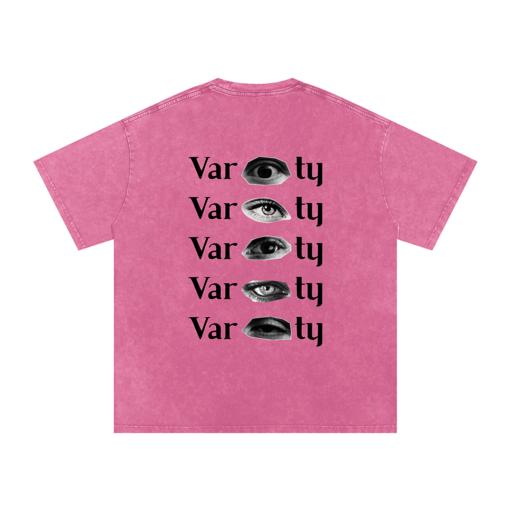 “VARIETY” SNOW WASHED OVERSIZED COTTON TEE