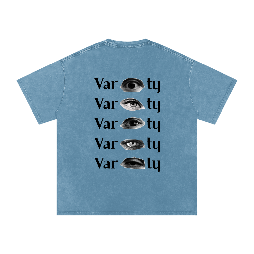 “VARIETY” SNOW WASHED OVERSIZED COTTON TEE